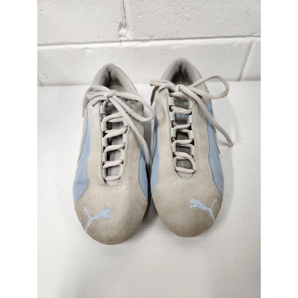 Vintage Y2K Women's Puma Speedcat Racing Suede Sneakers, Szie 7, In Gray/Blue - Picture 2 of 11